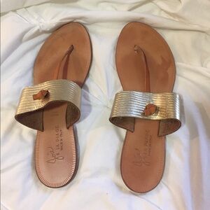 Joie Nice Knotted T-strap metallic sandal